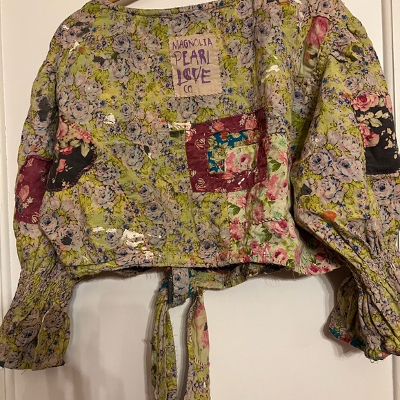 European Cotton Harmony Blouse with ties . NWT Gorgeous Magnolia Pearl - Picture 6 of 8